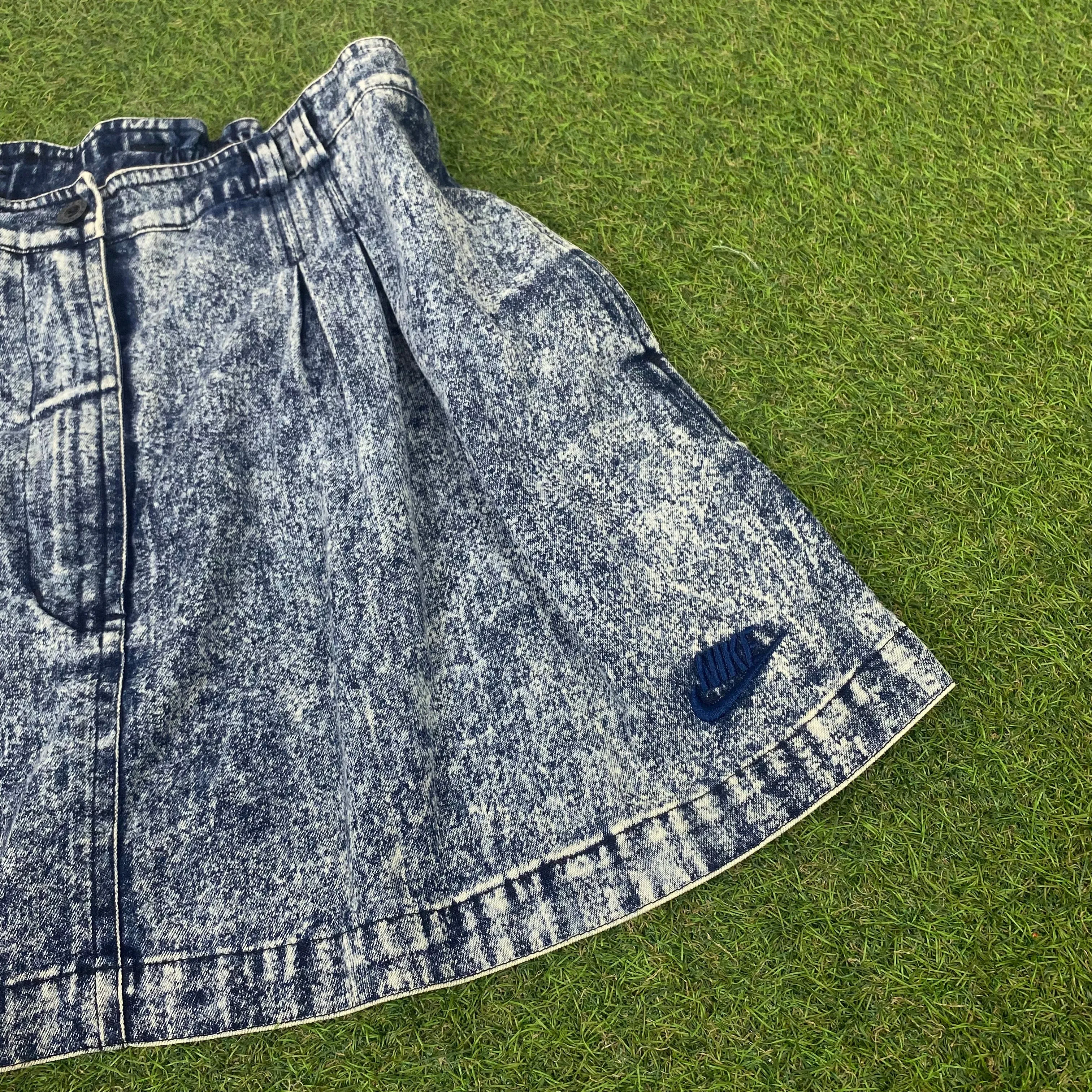 90s Nike Challenge Court Denim Skirt Blue Large