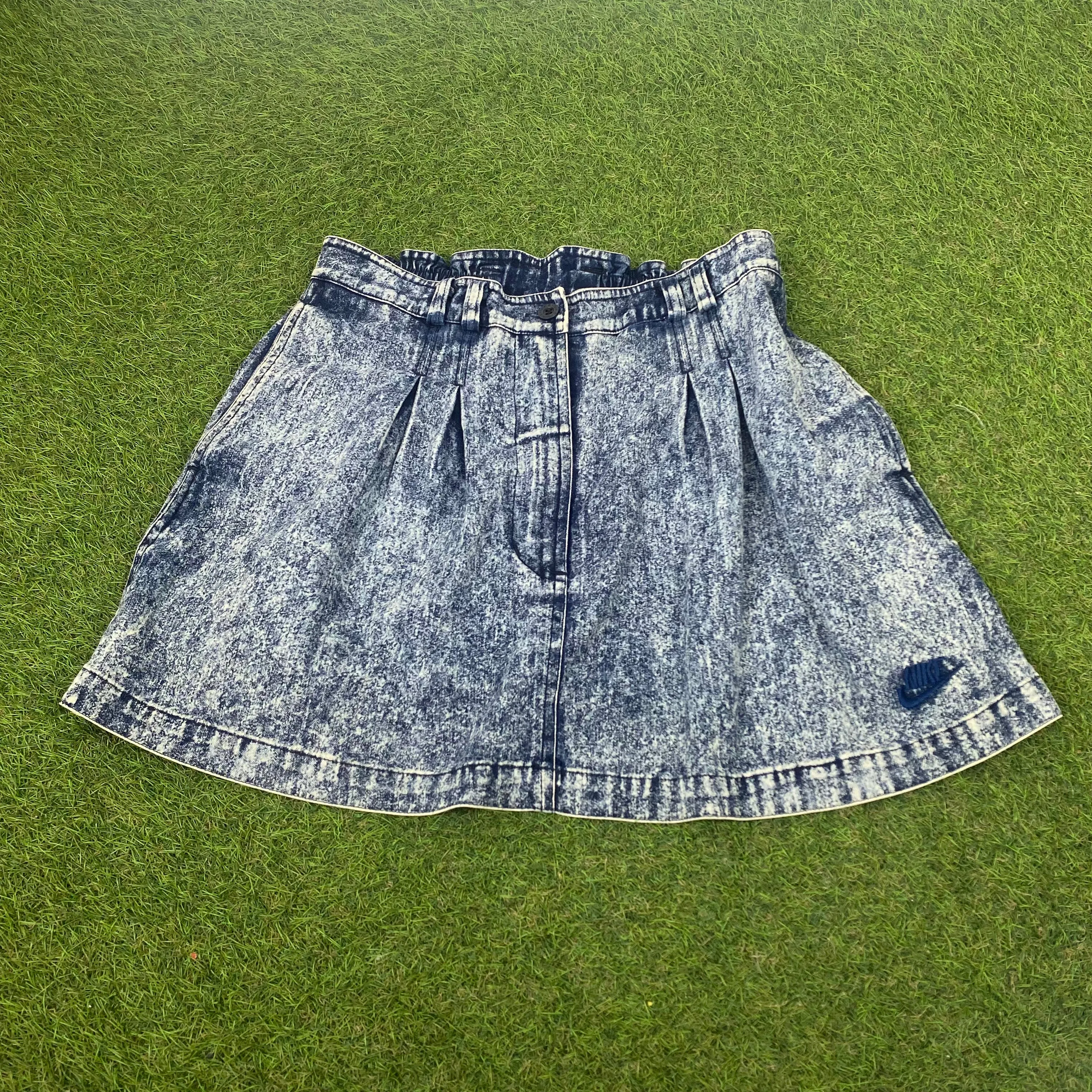 90s Nike Challenge Court Denim Skirt Blue Large