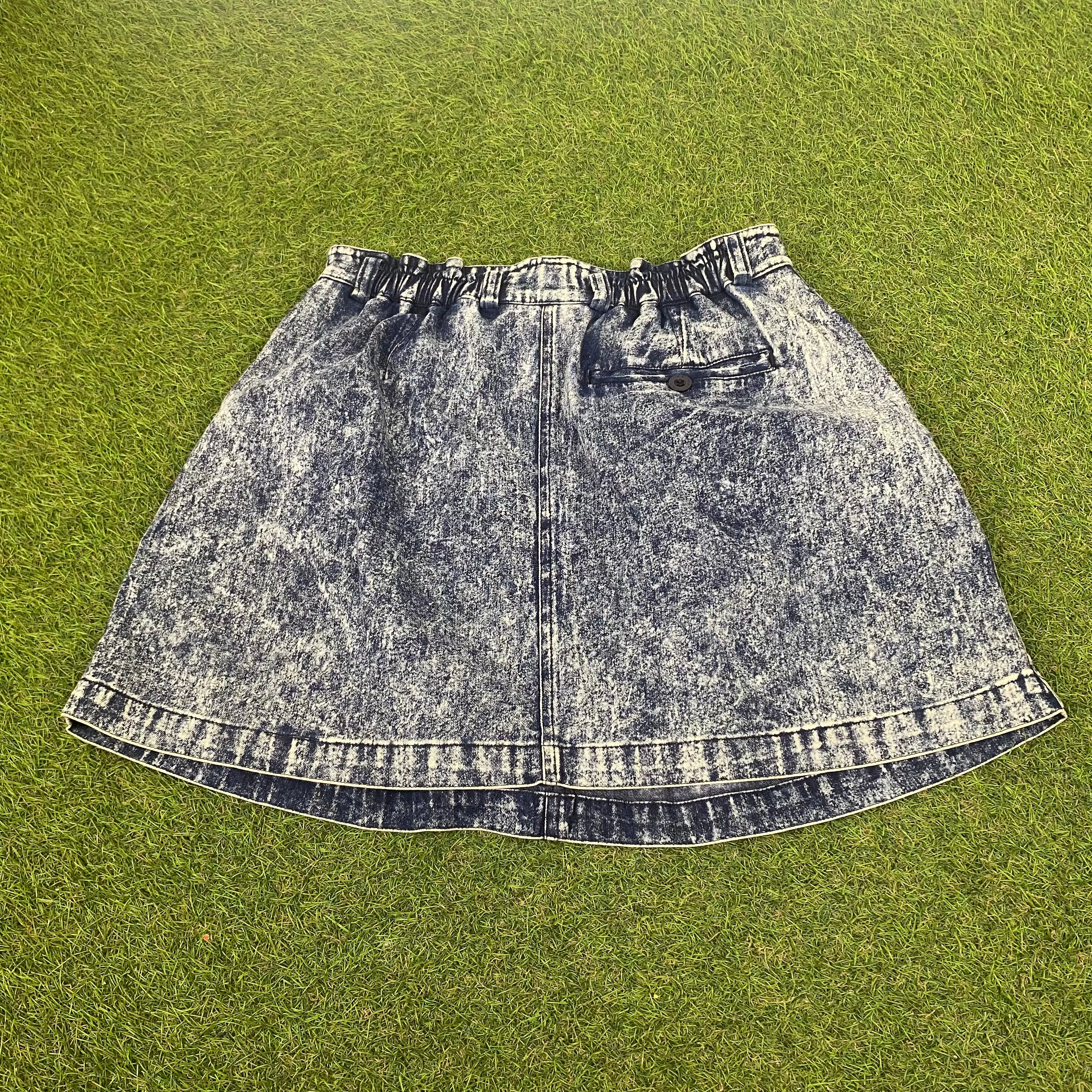 90s Nike Challenge Court Denim Skirt Blue Large