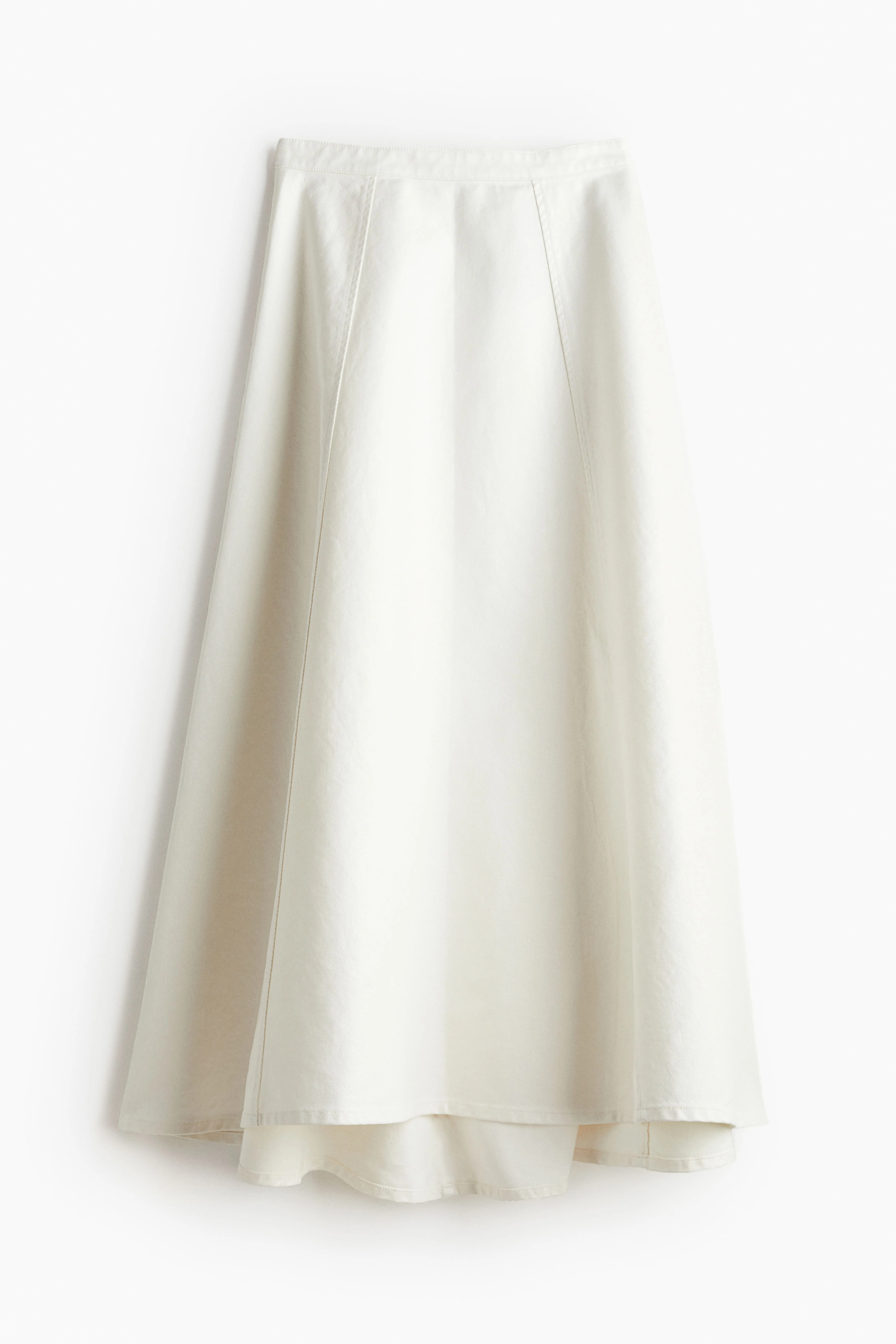 A-line denim skirt - High waist - Midi - White - Ladies | H&M GB