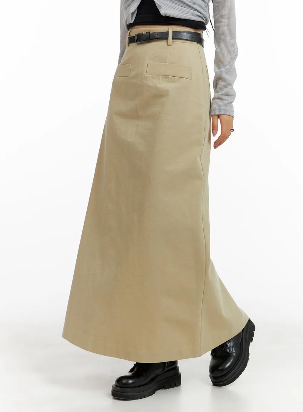 A-Line Pocket Maxi Skirt CM426