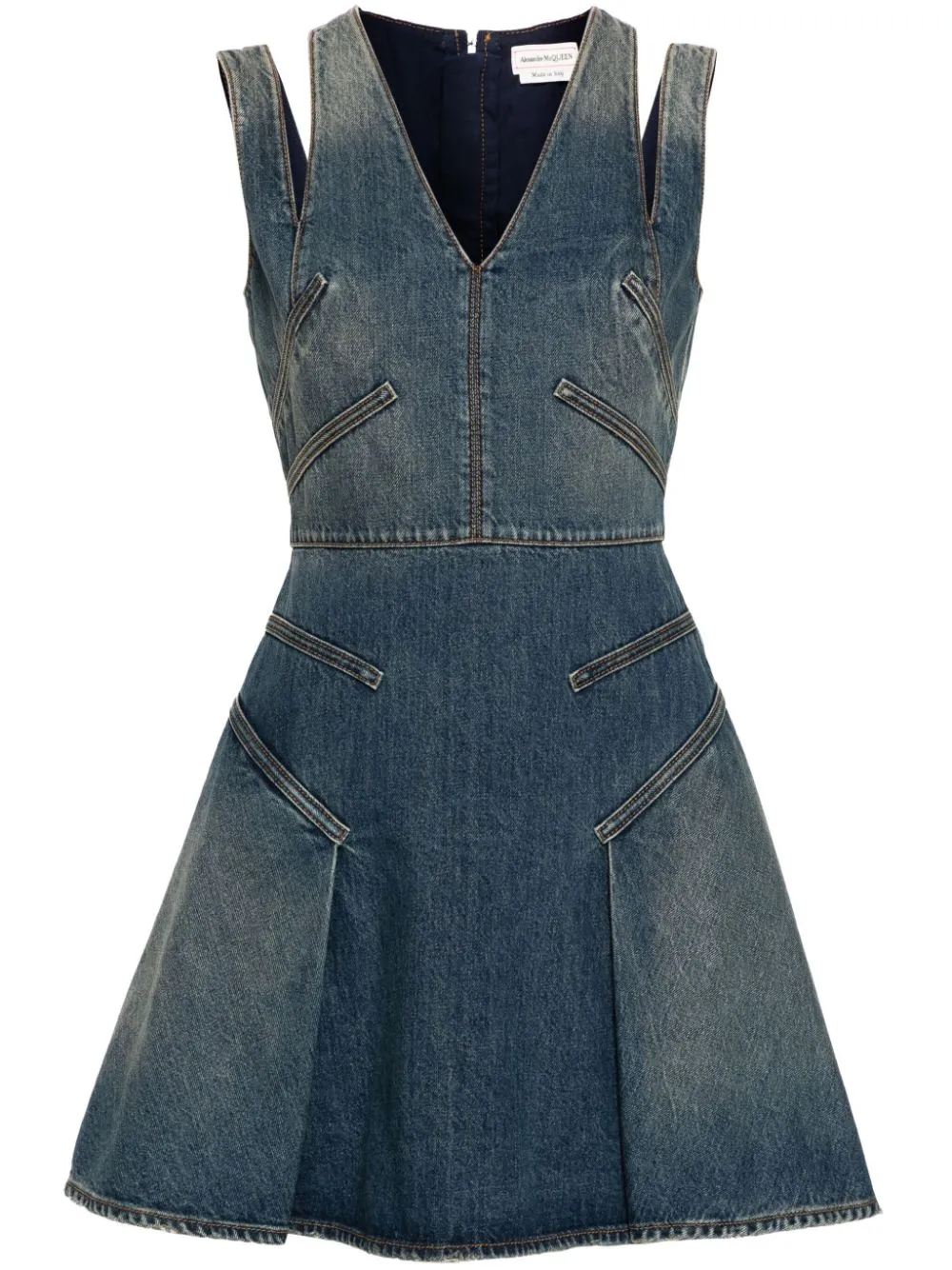 Alexander McQueen denim mini dress - Blue