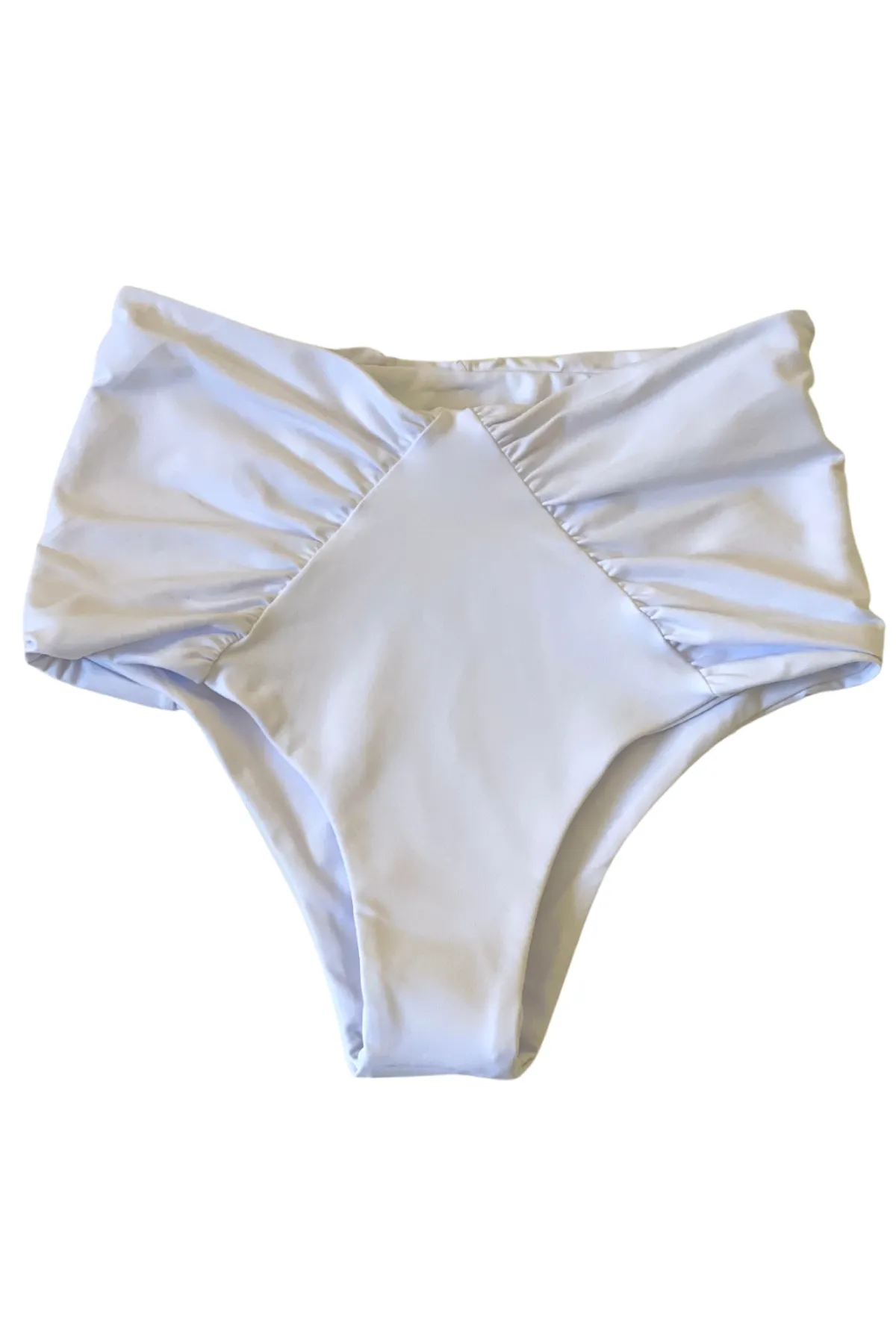 ALY WHITE Brazilian High Waist Bikini Bottoms