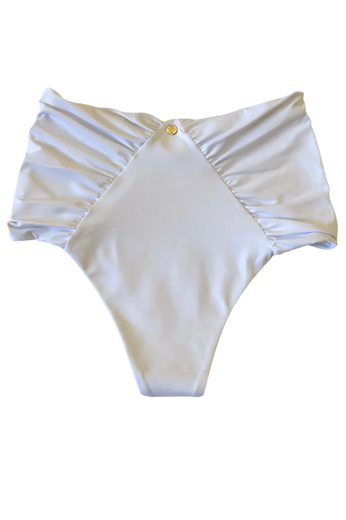 ALY WHITE Brazilian High Waist Bikini Bottoms