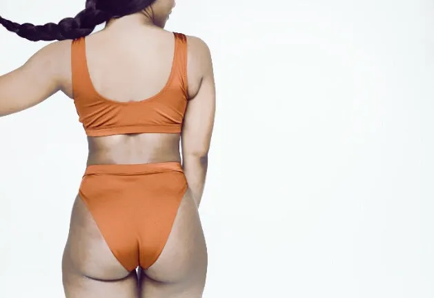 Amaka Rust High Waist Bikini Bottom