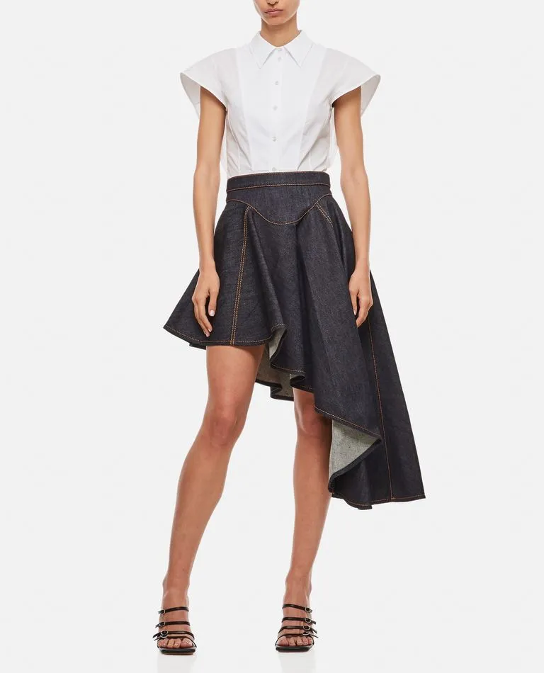 ASYMMETRIC DENIM SKIRT