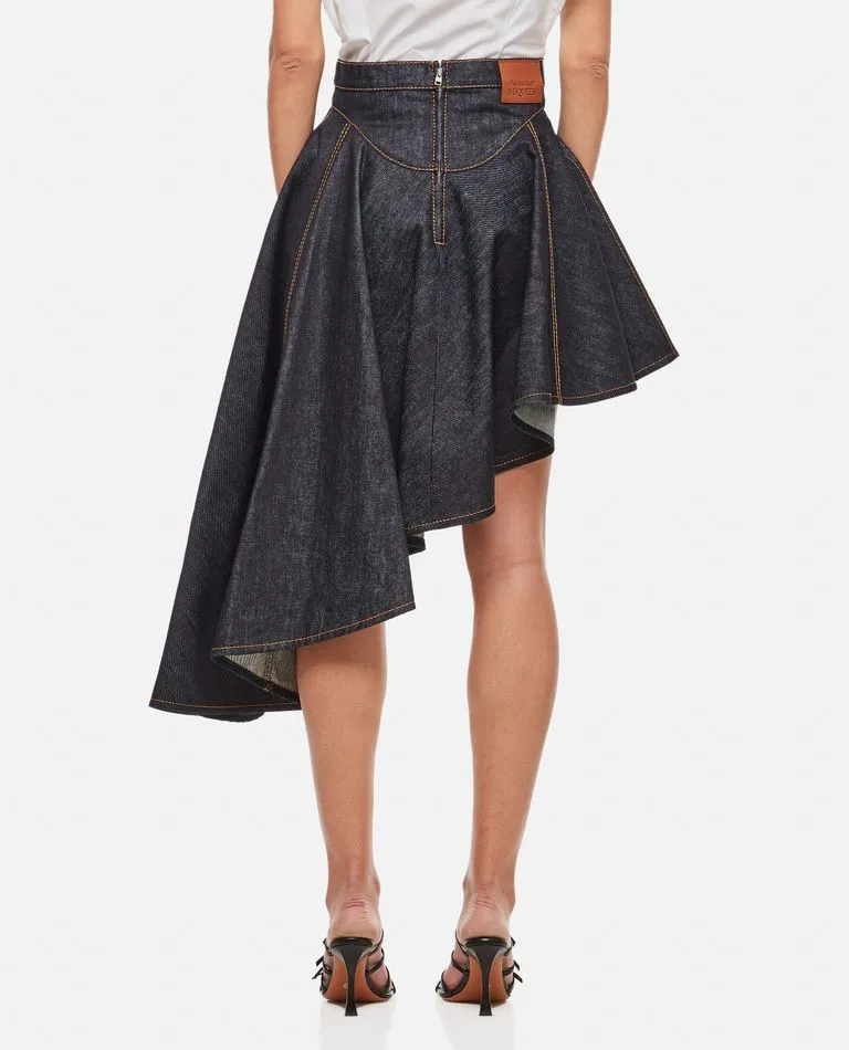 ASYMMETRIC DENIM SKIRT