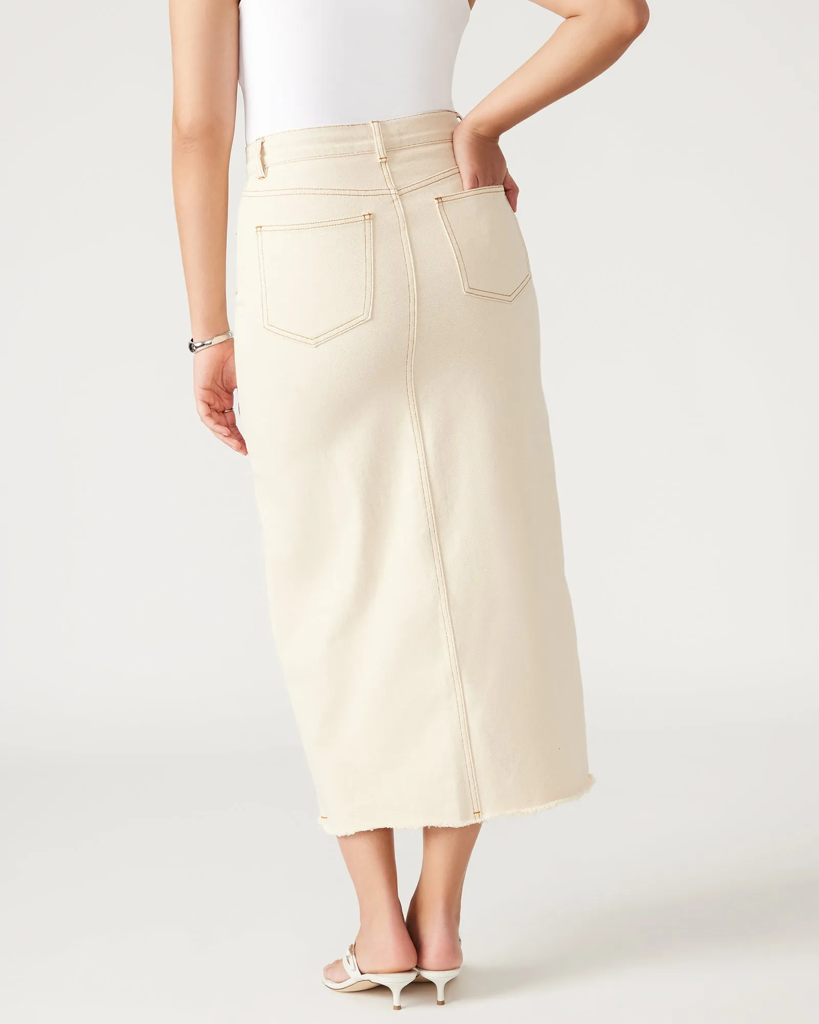 AVANI DENIM SKIRT IVORY