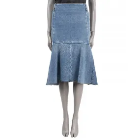 Balenciaga 2019  Fluted High-Waisted Denim Skirt