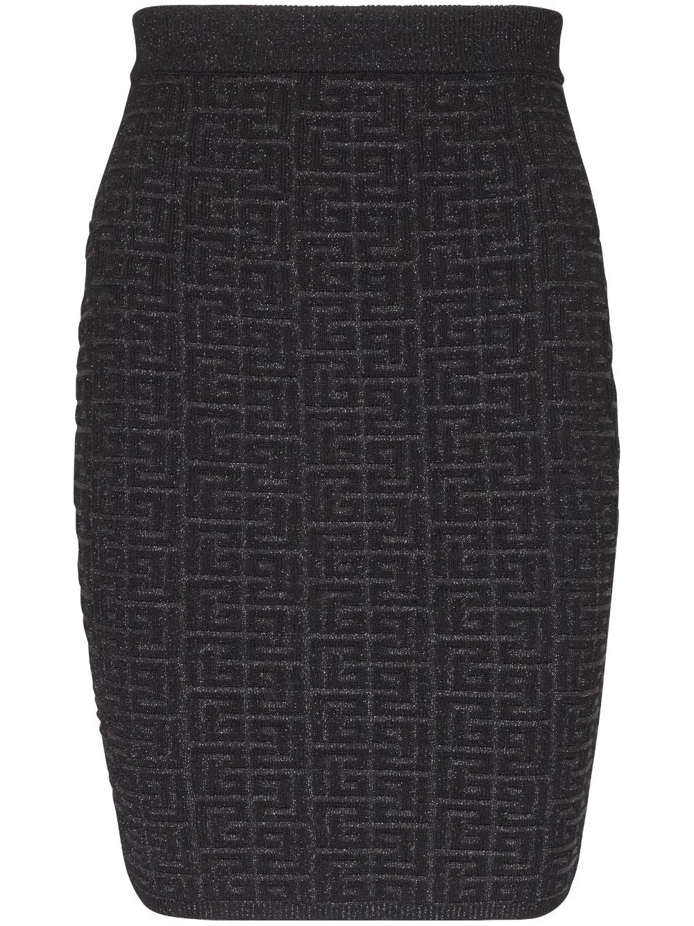 BALMAIN Glittering Monogram Midi Skirt