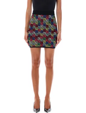 BALMAIN Multicolor Pop Monogram Mini Skirt