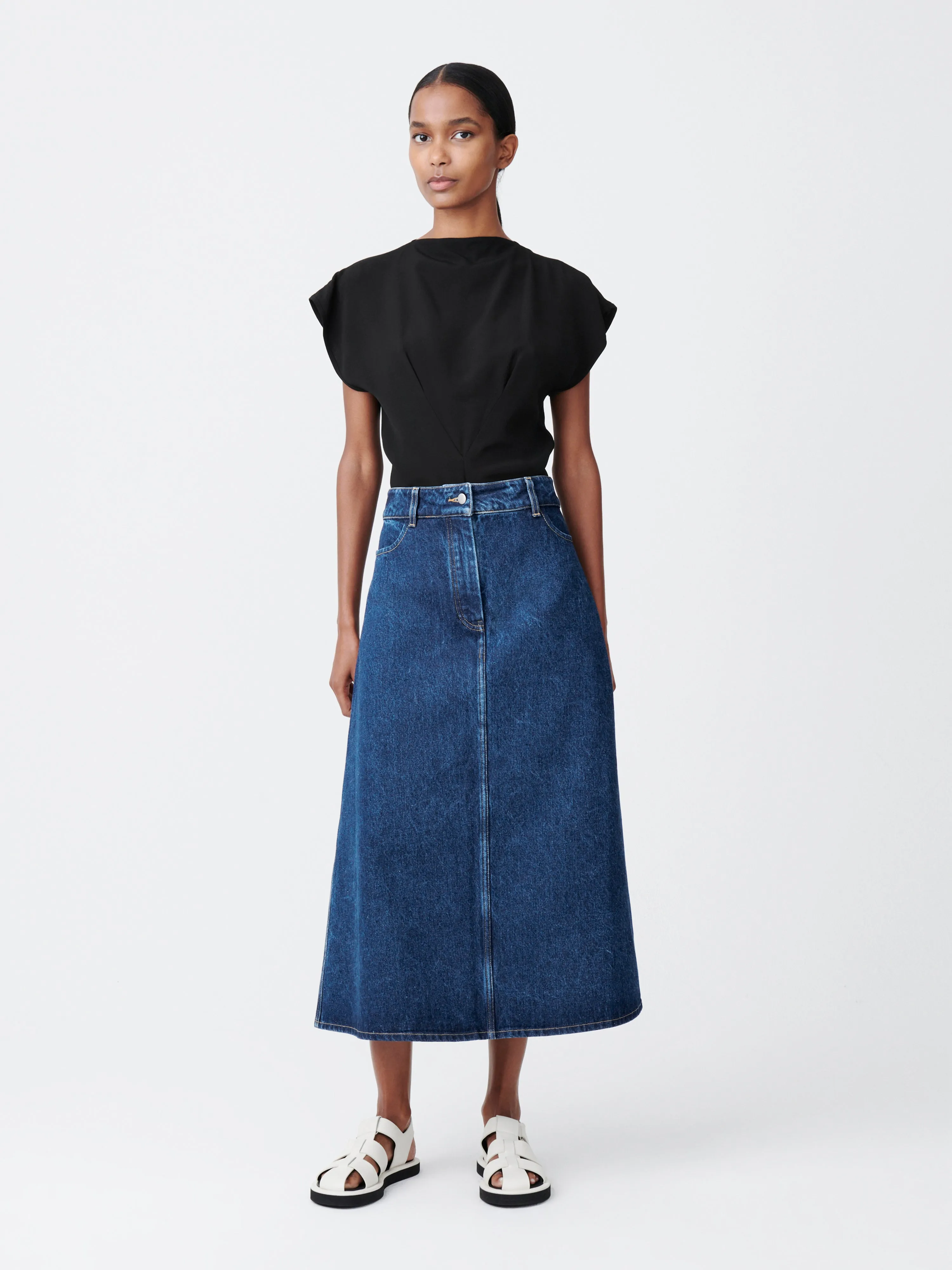 Baringo Denim Skirt in Indigo Wash