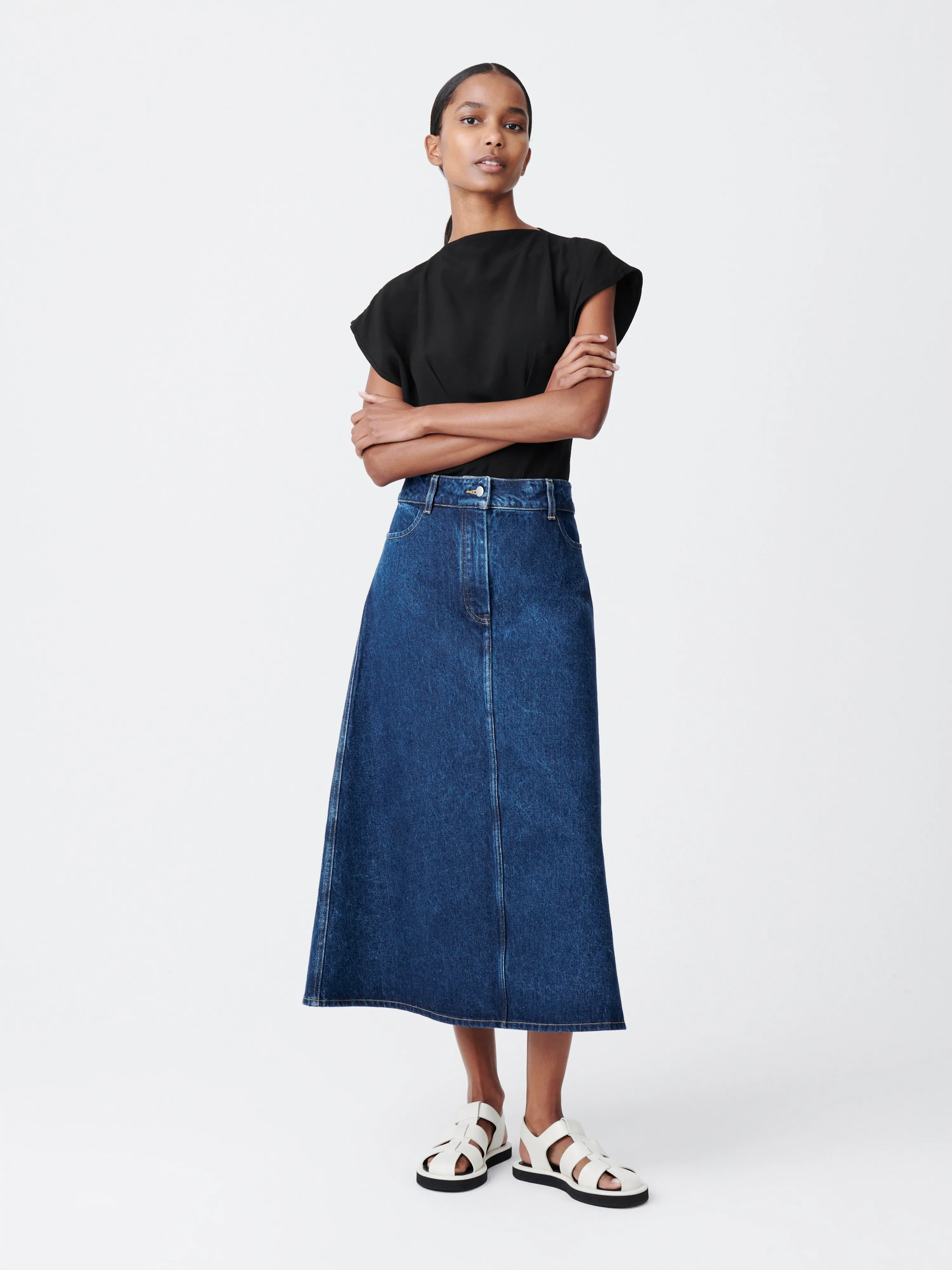 Baringo Denim Skirt in Indigo Wash