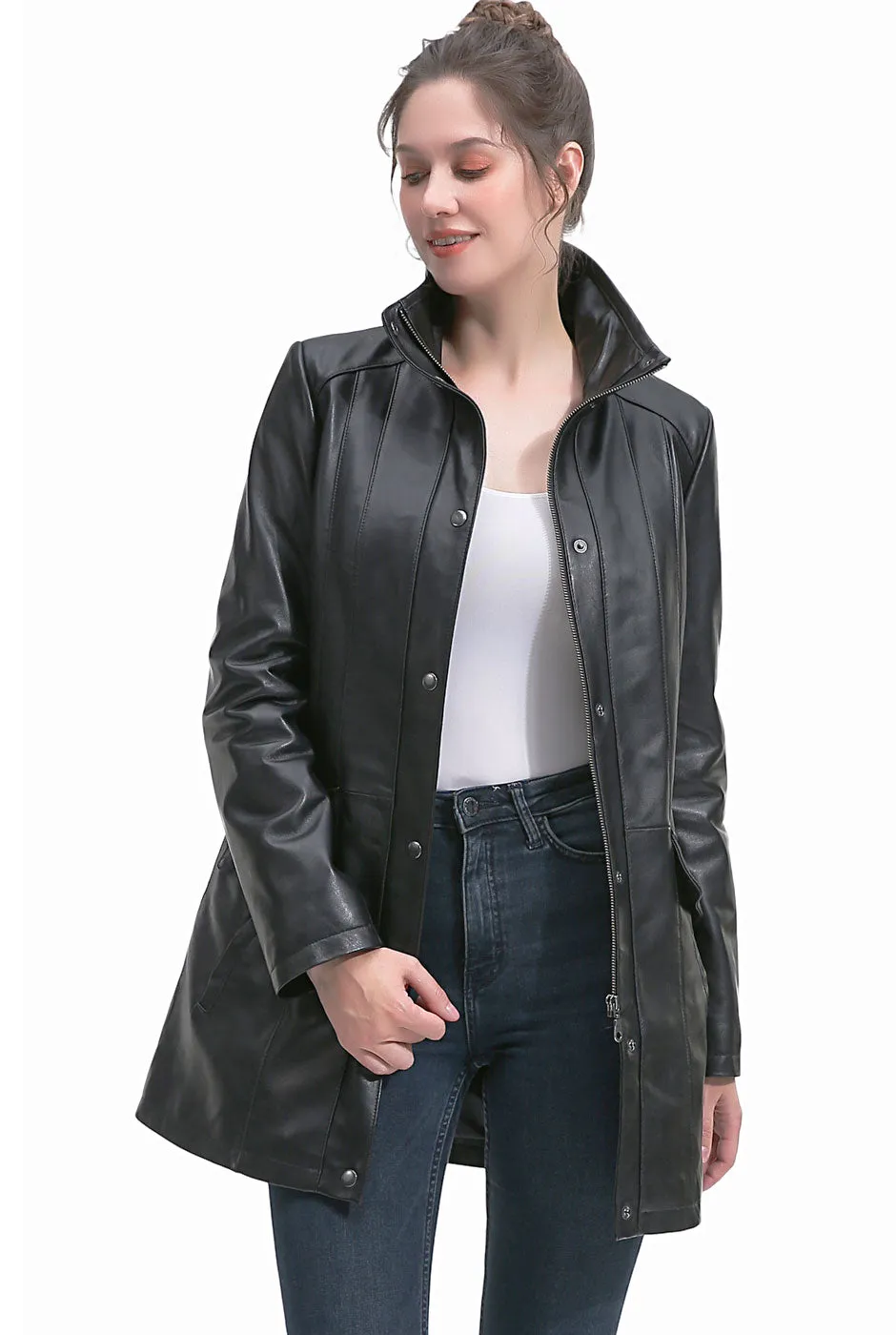 BGSD Women Imani Lambskin Leather Coat