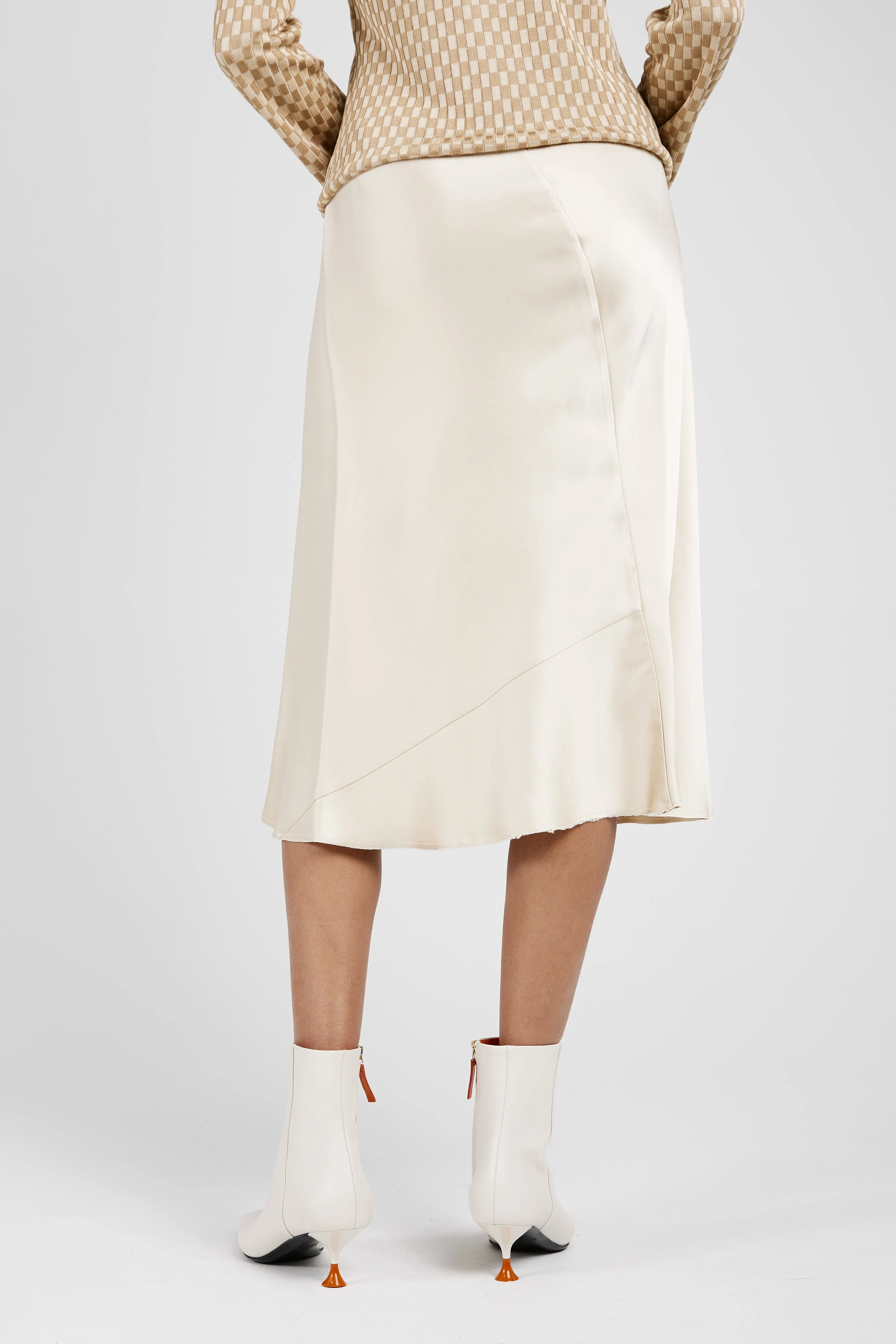 Bias-Cut Skirt in Beige