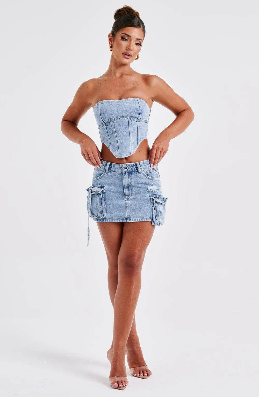 Billie Mini Skirt - Blue Wash