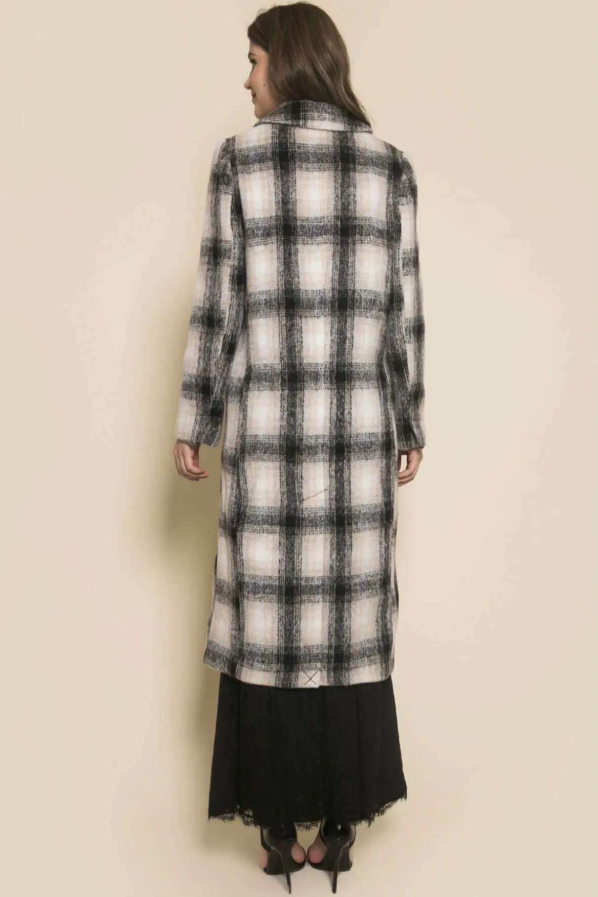 Black and White Check Coat