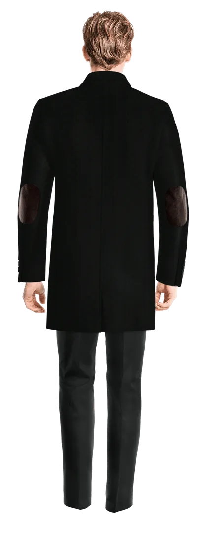 Black Overcoat with elbow Patches