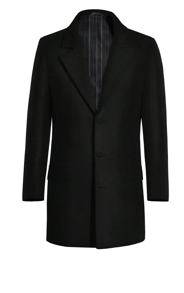 Black Overcoat with elbow Patches