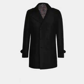 Black Peacoat with epaulettes