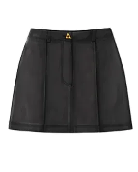 Black Rudens Leather Mini Skirt