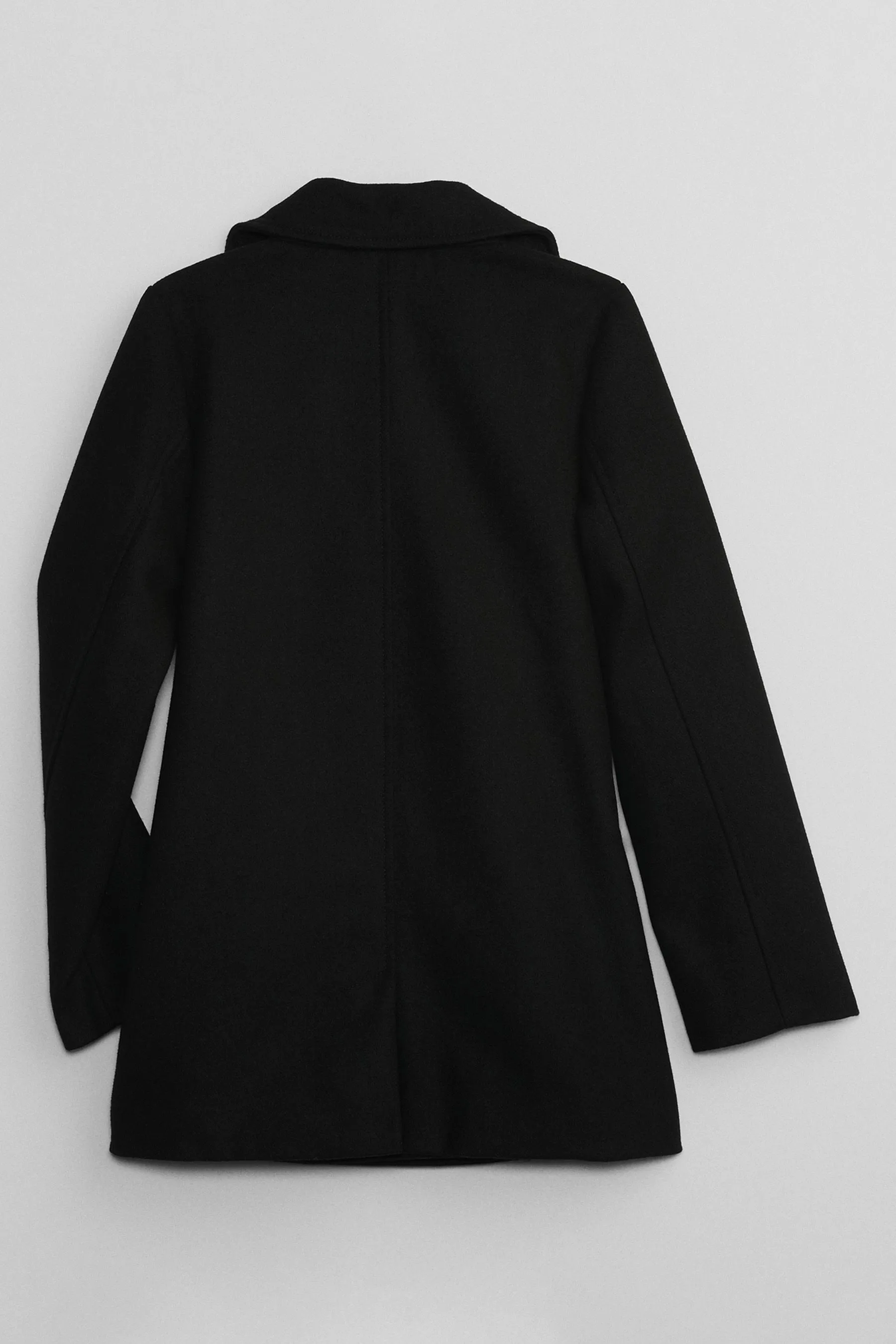 Black Wool Mix Peacoat