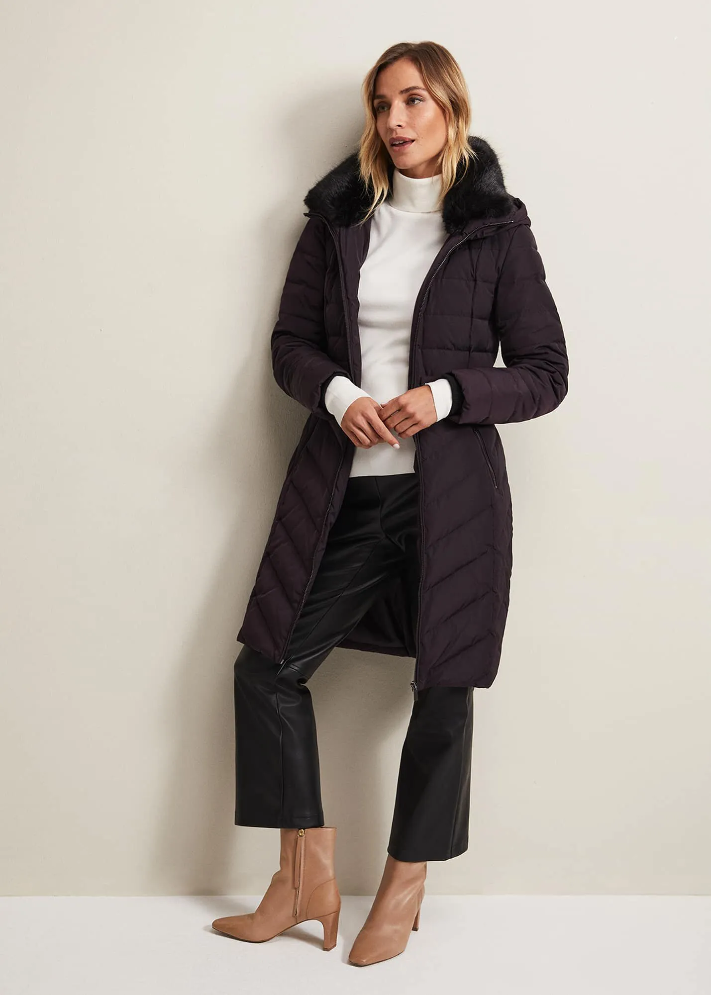 Bobbie Burgundy Puffer Coat