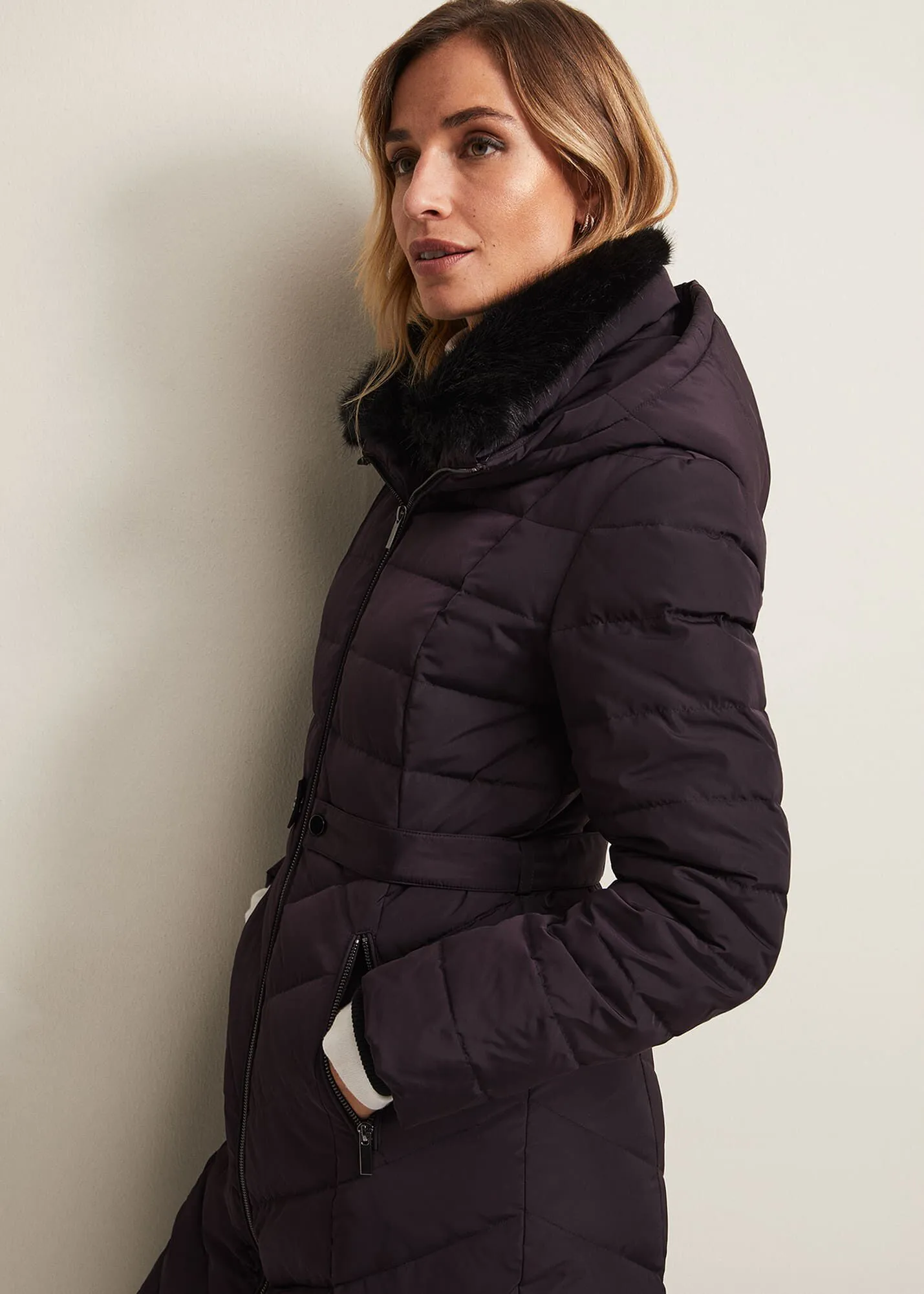 Bobbie Burgundy Puffer Coat