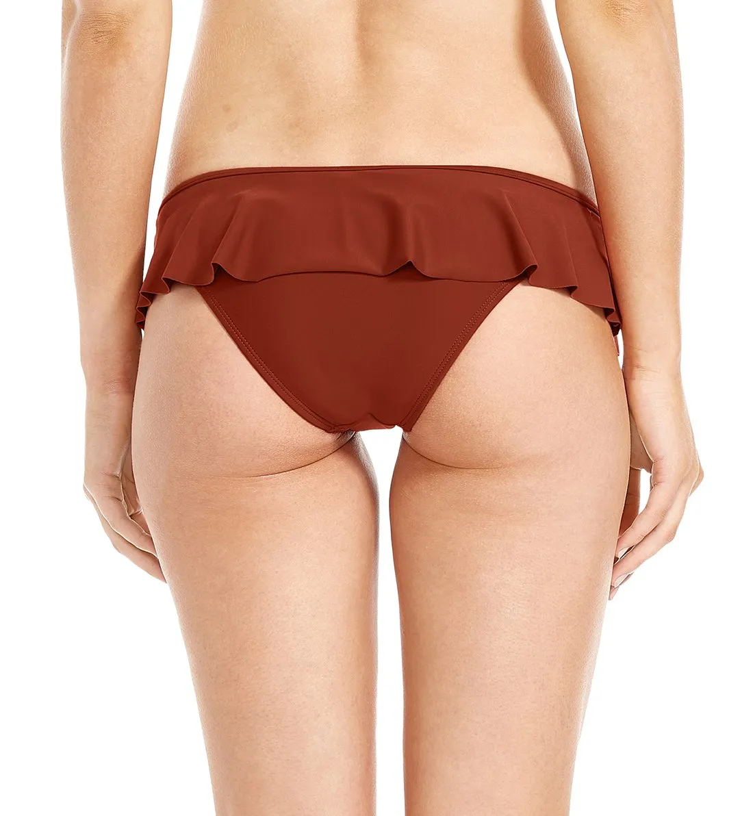 Body Glove Smoothies Lily Mid Rise Frilled Bikini Brief (39506137) - Terracotta