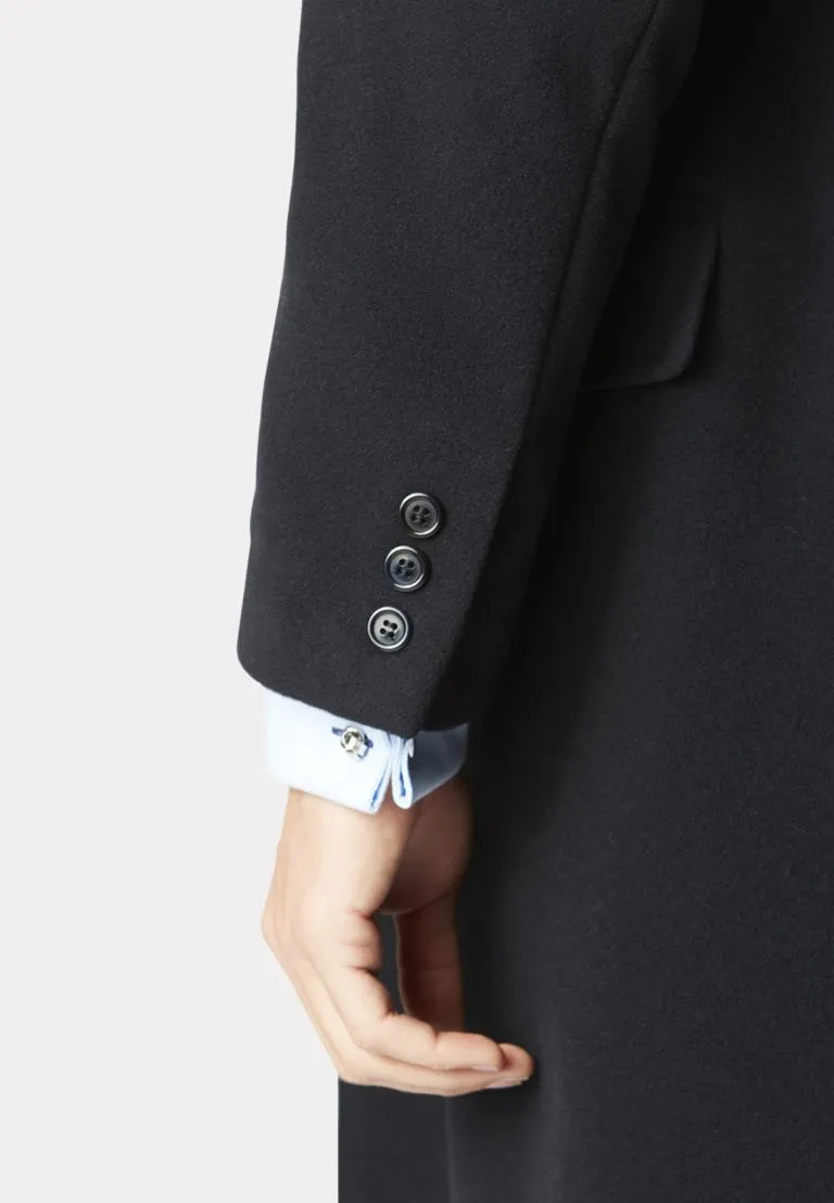 Bond Navy Wool Cashmere Overcoat