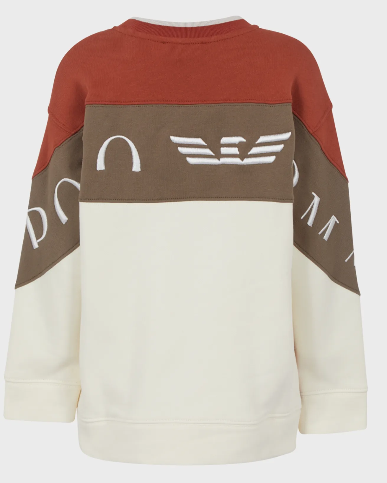 BOYS COLORBLOCK SWEATSHIRT W/ LOGO AROUND ARMS AND BACK