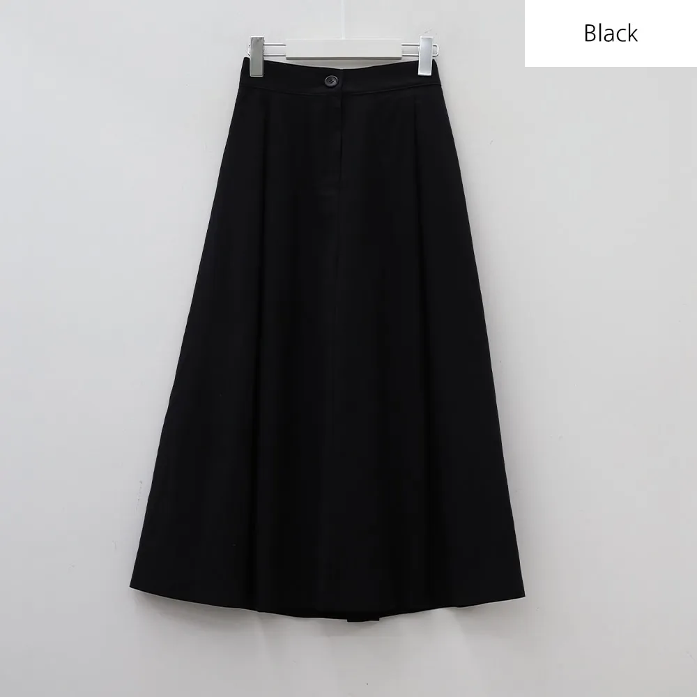 Button Back Banded Maxi Skirt BA22