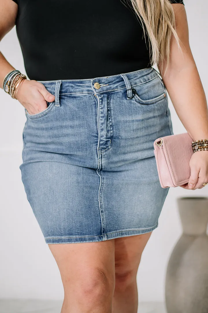 Cali Girl High Waisted Denim Skirt