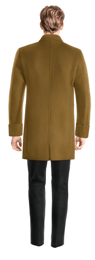 Camel Overcoat with contrasted Buttonthreads