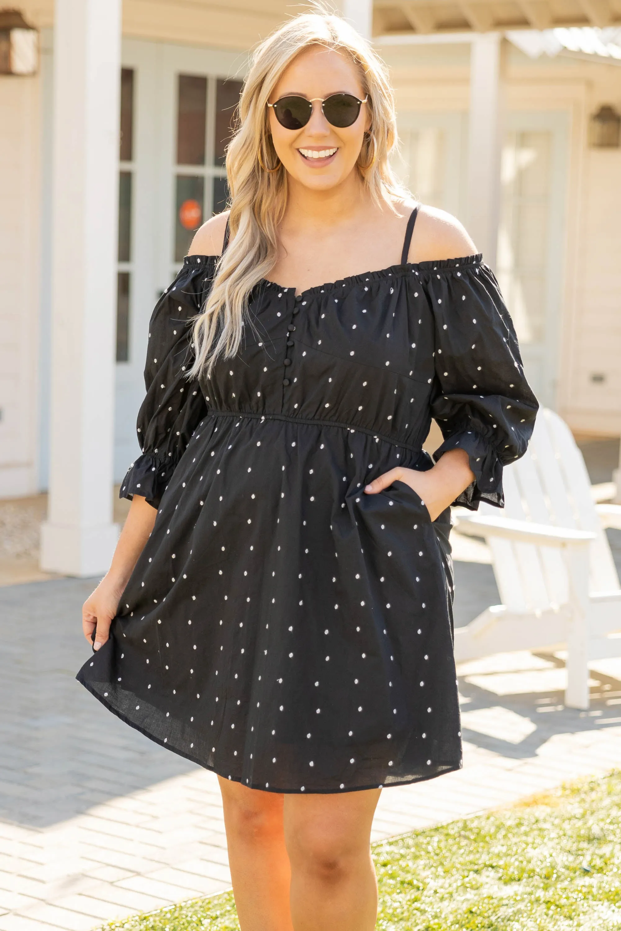 Cancun Vacation Vibes Dress, Black