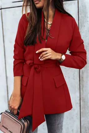 Casual Solid Patchwork Turndown Collar Outerwear