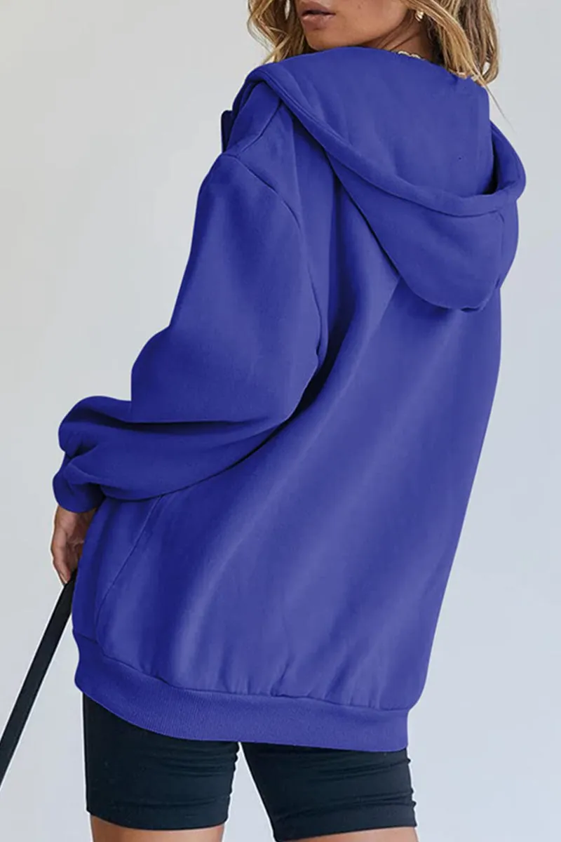 Casual Sportswear Solid Pocket Hooded Collar Outerwear