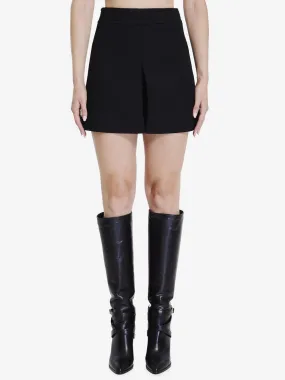 CELINE Elegant Black Wool Mini Skirt