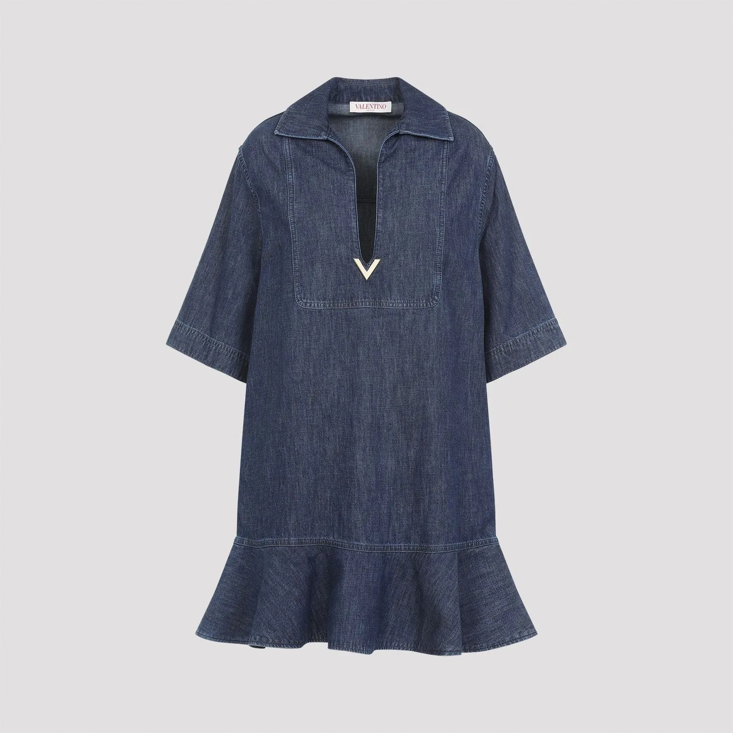 CHAMBRAY DENIM MINI DRESS