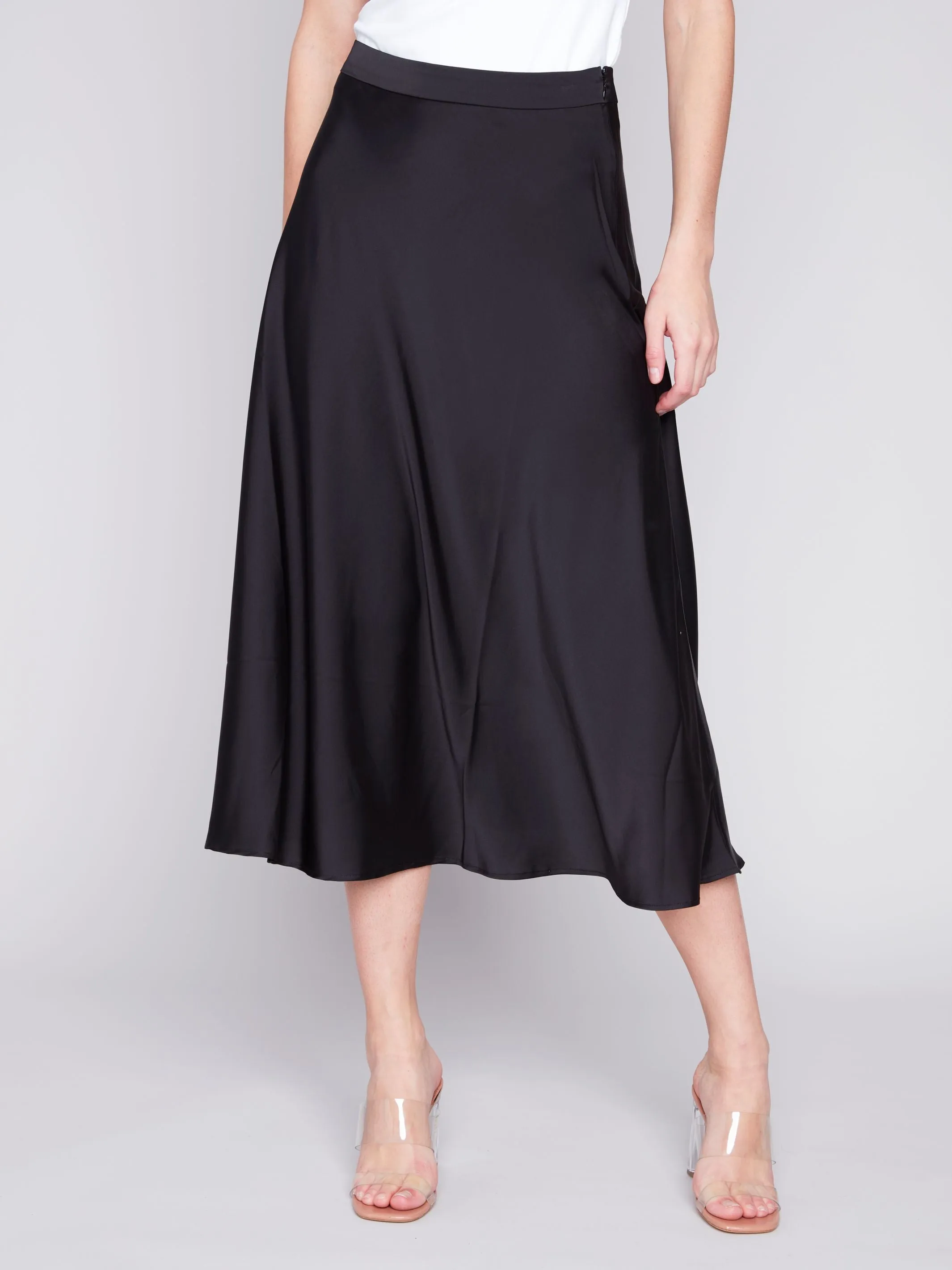 Charlie B Satin Skirt - Black