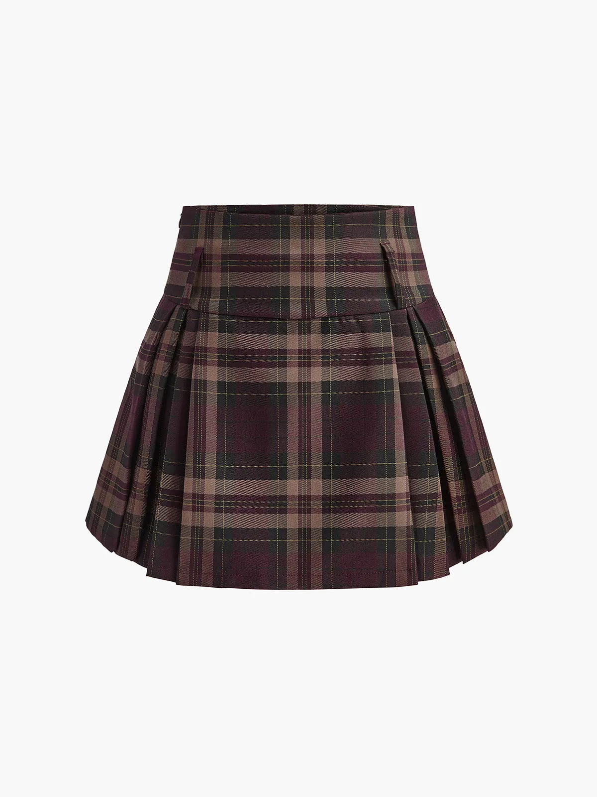 Checked Zipper Mini Skirt