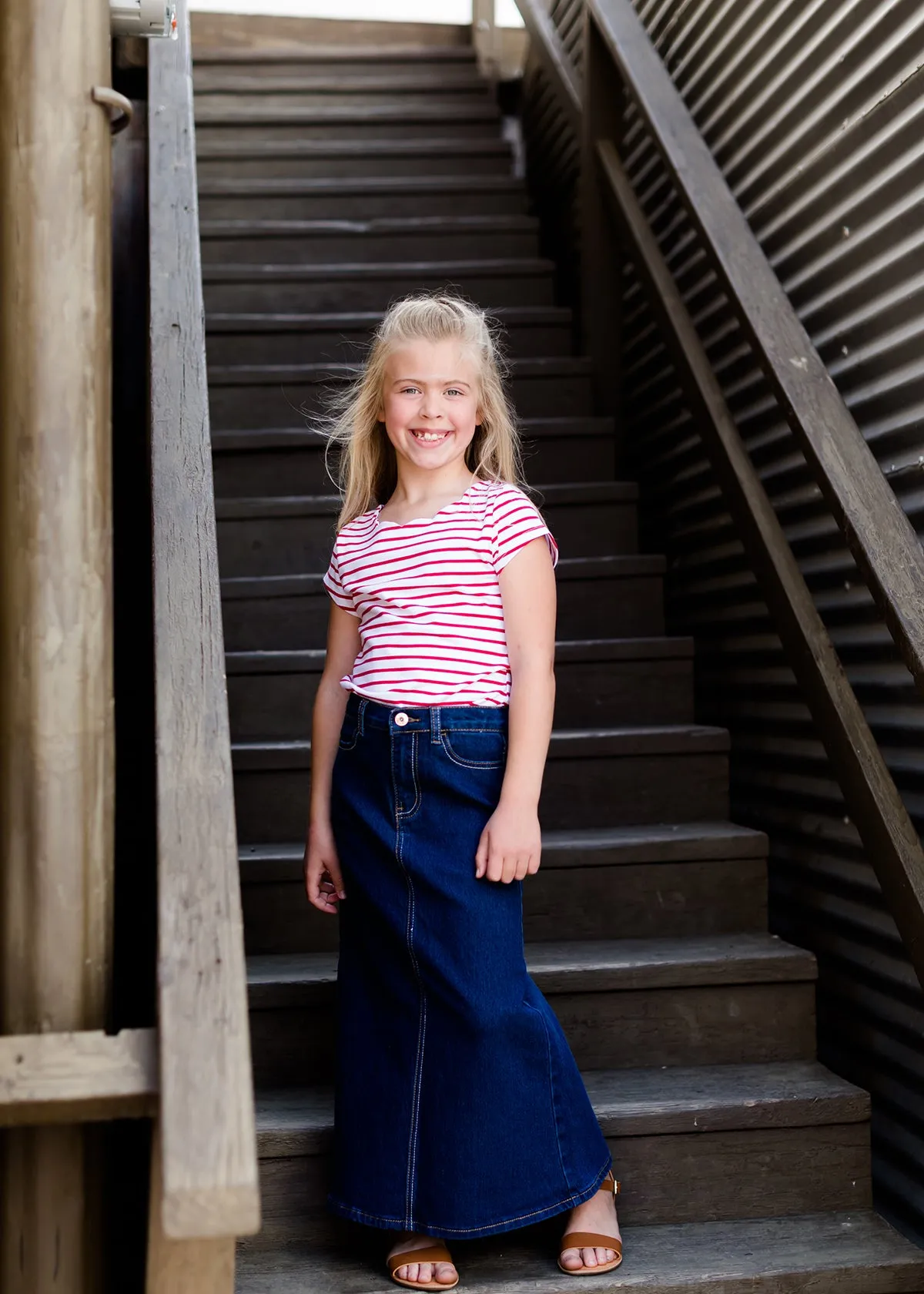 Classic Long Denim Skirt