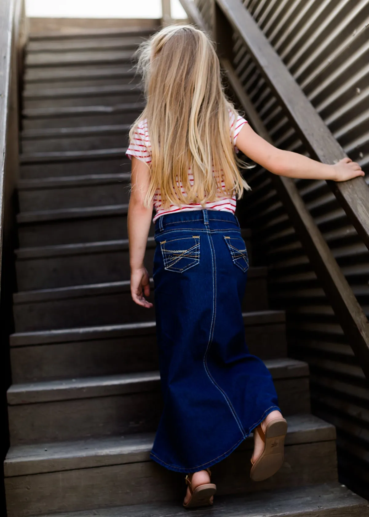 Classic Long Denim Skirt