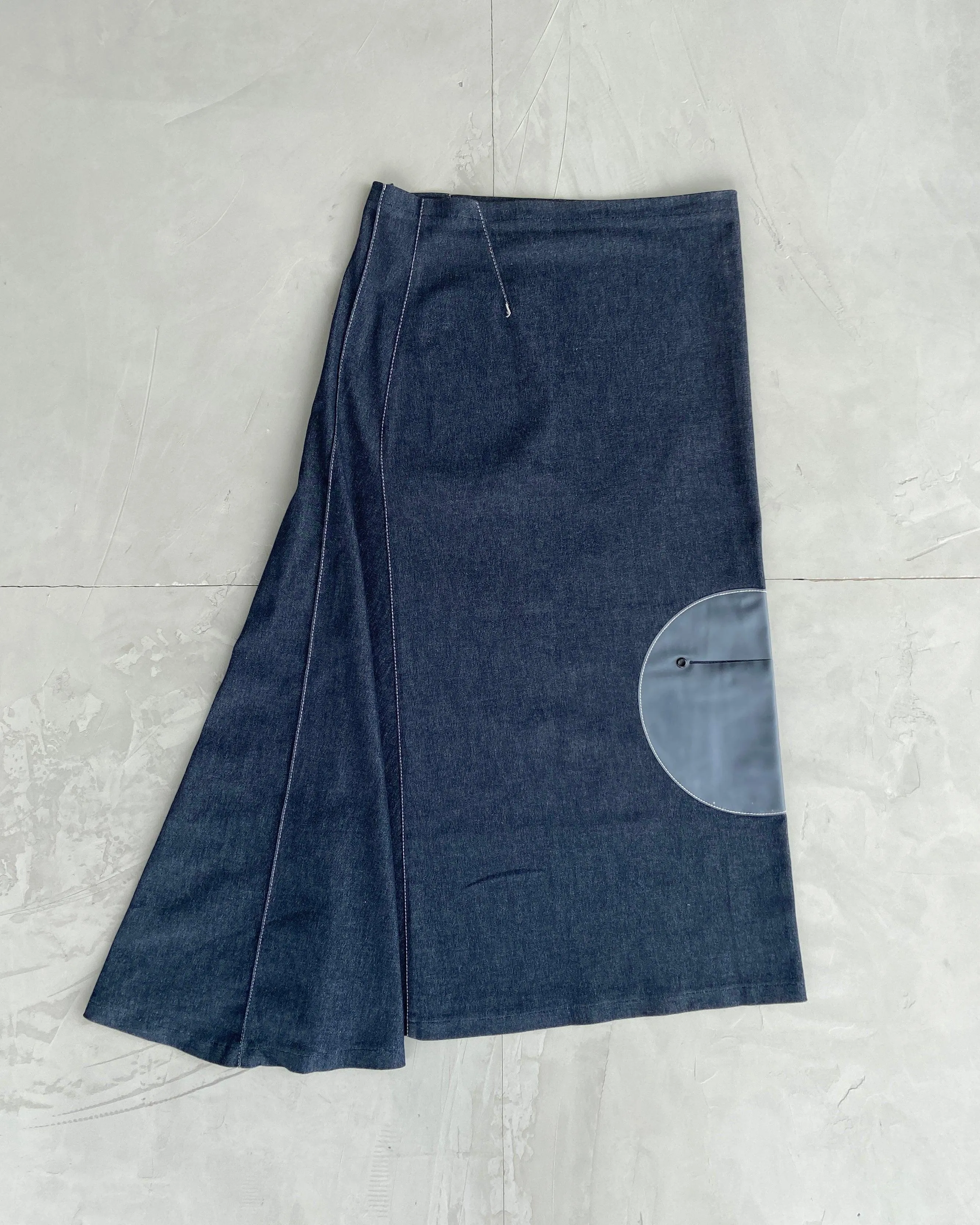 COP COPINE DENIM ASYMMETRIC MAXI SKIRT - M