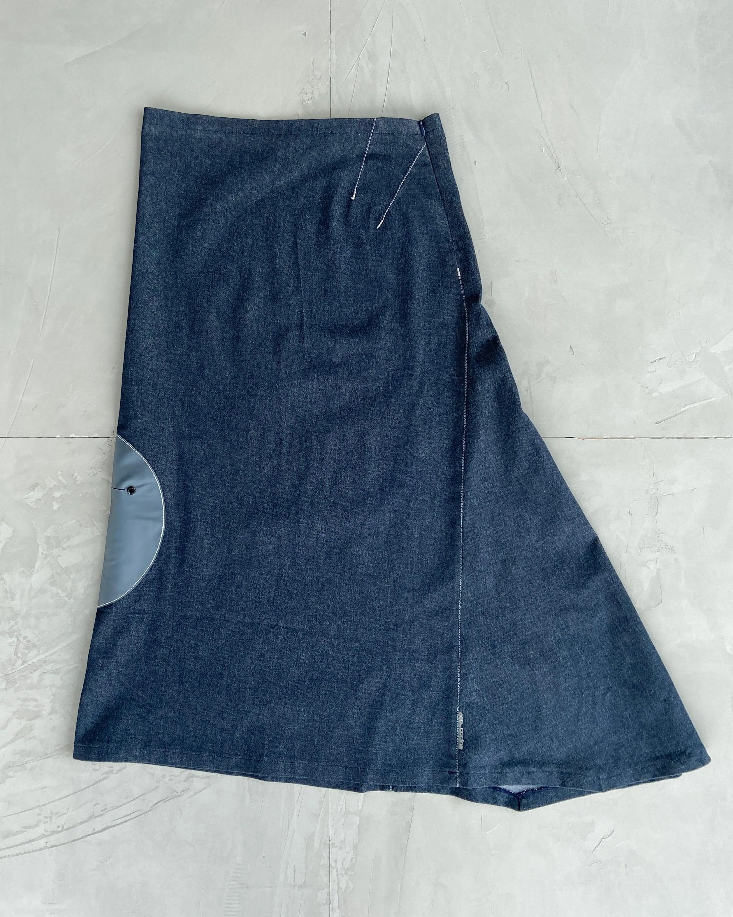 COP COPINE DENIM ASYMMETRIC MAXI SKIRT - M