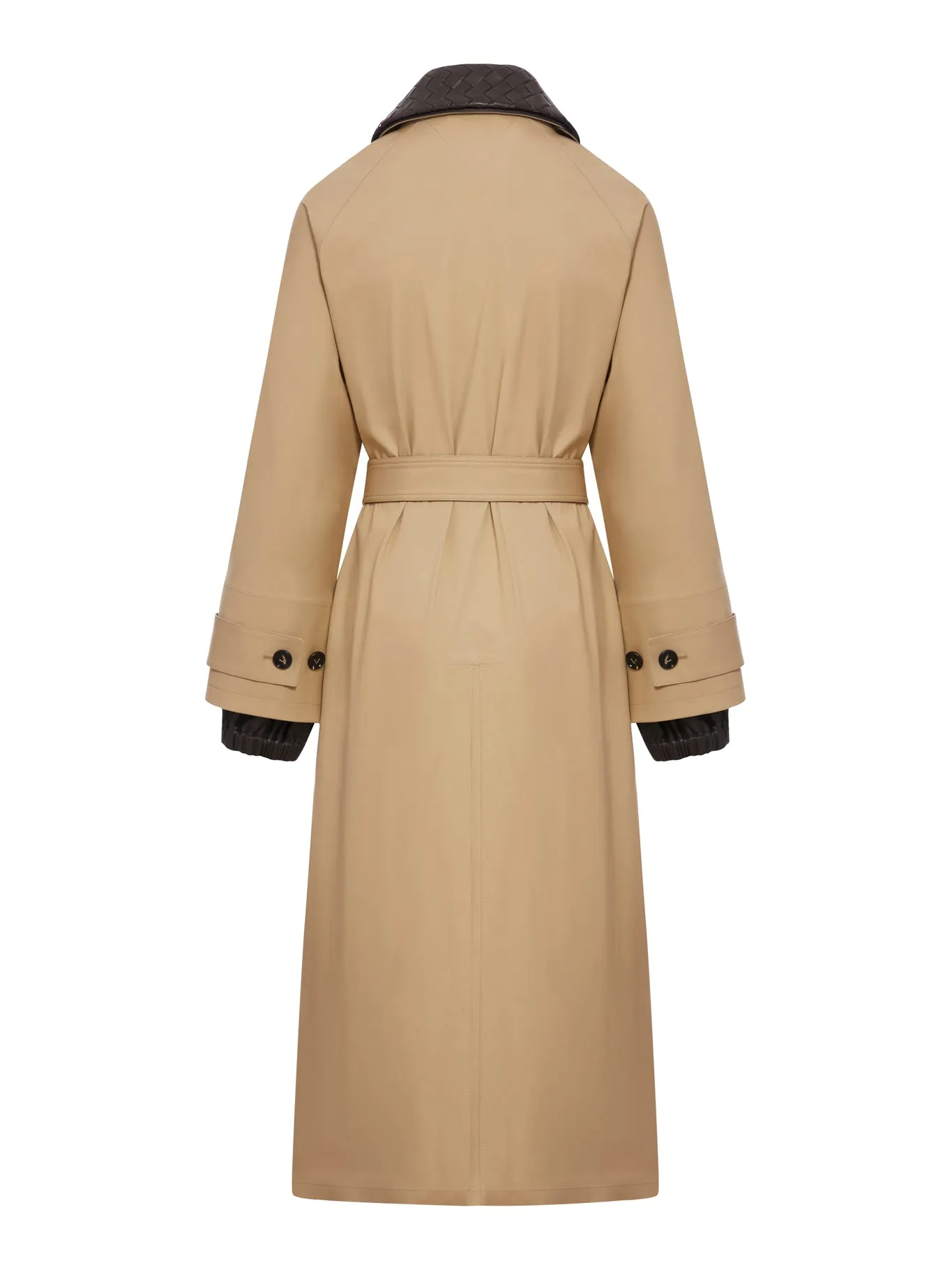 Cotton trench coat with braided collar