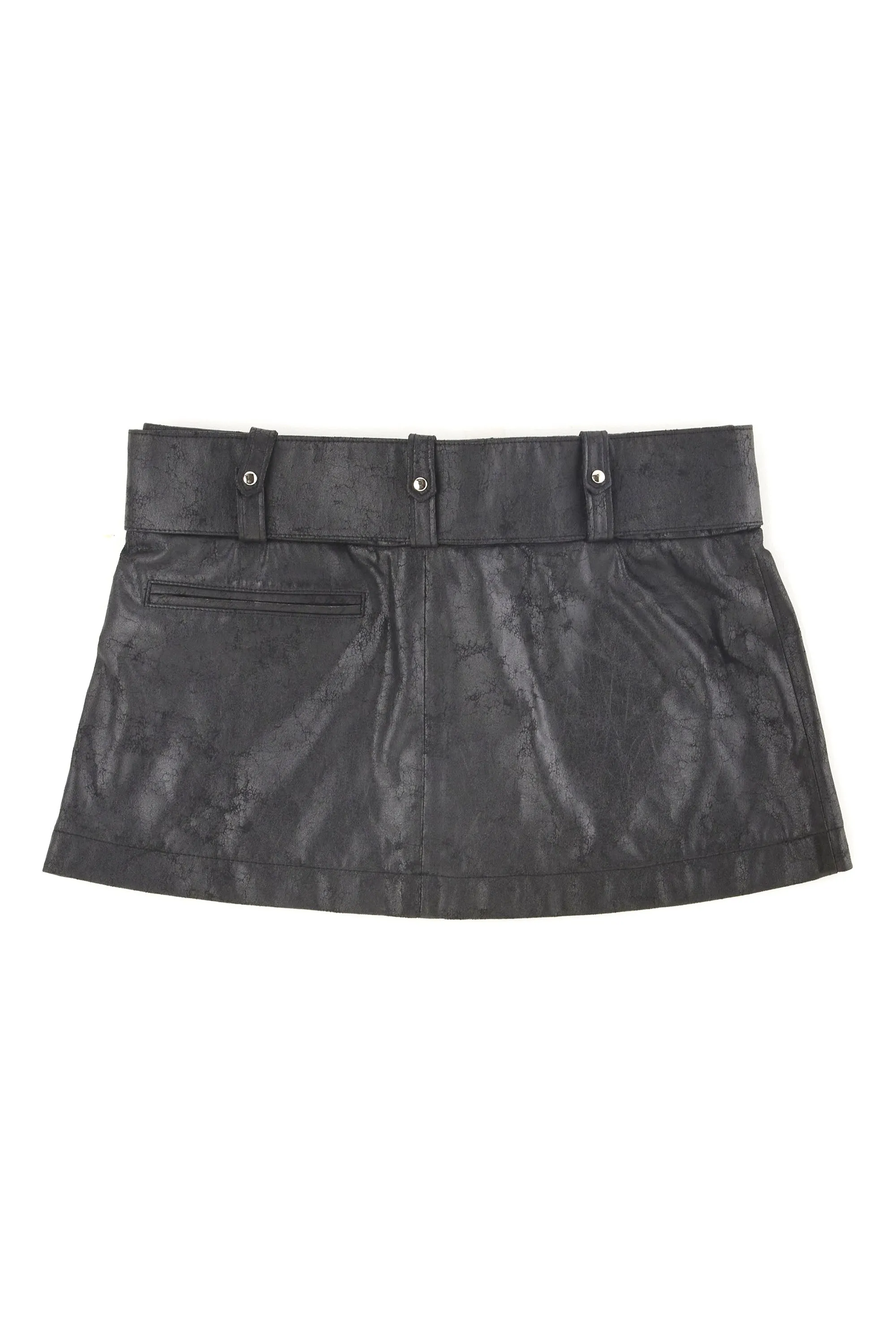 CRACKED VINYL MINI SKIRT