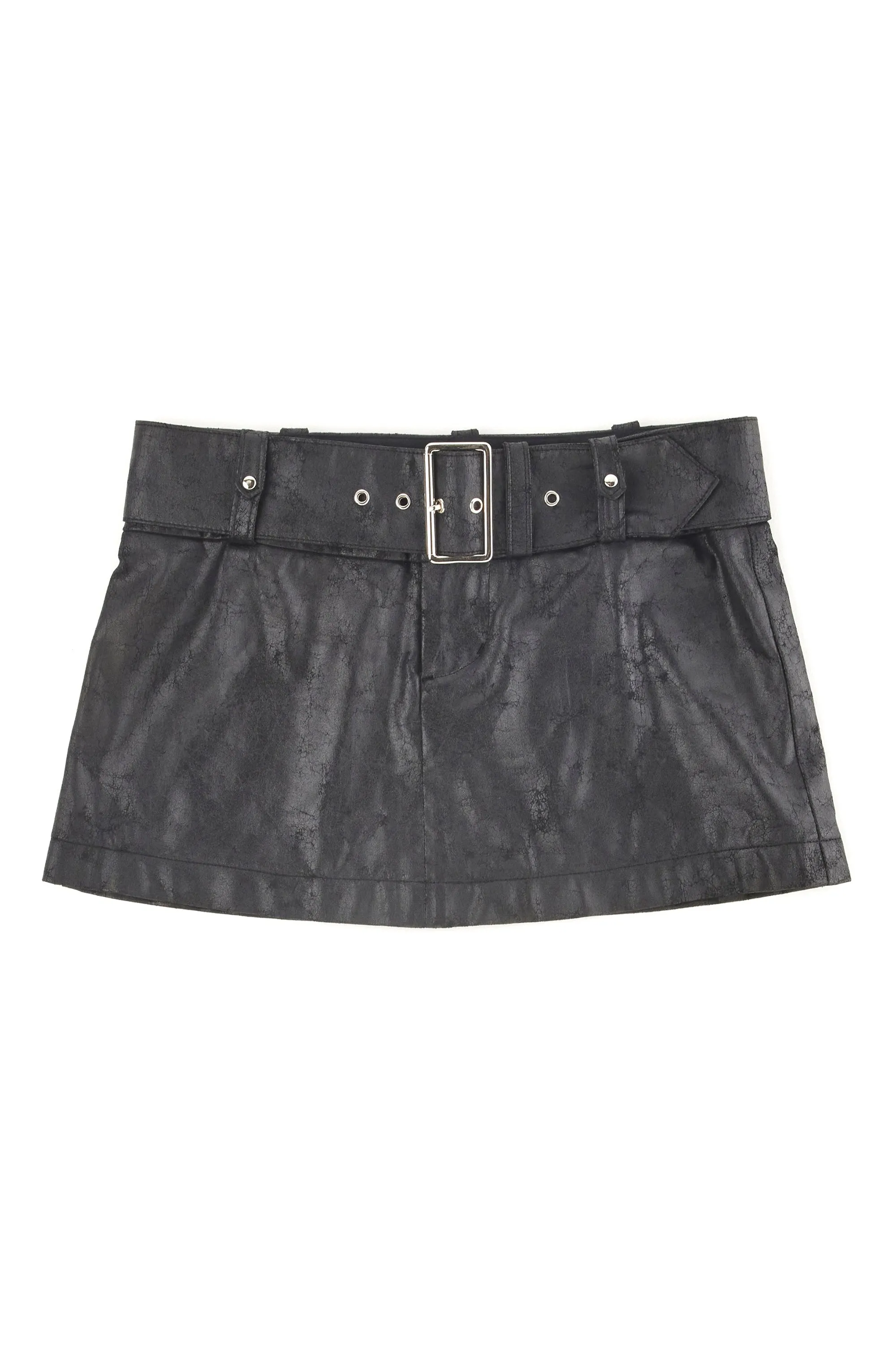 CRACKED VINYL MINI SKIRT