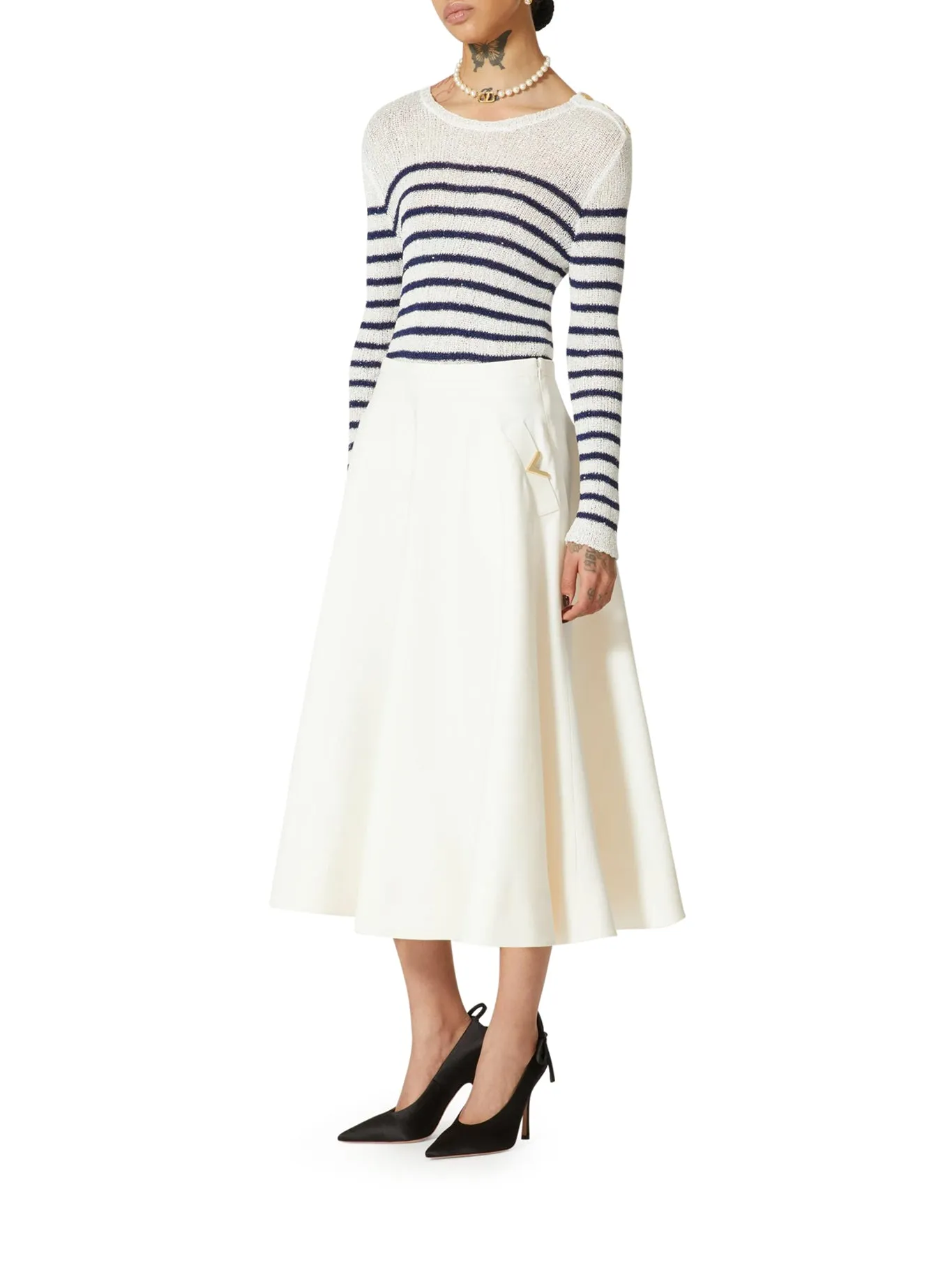 CREPE COUTURE MIDI SKIRT