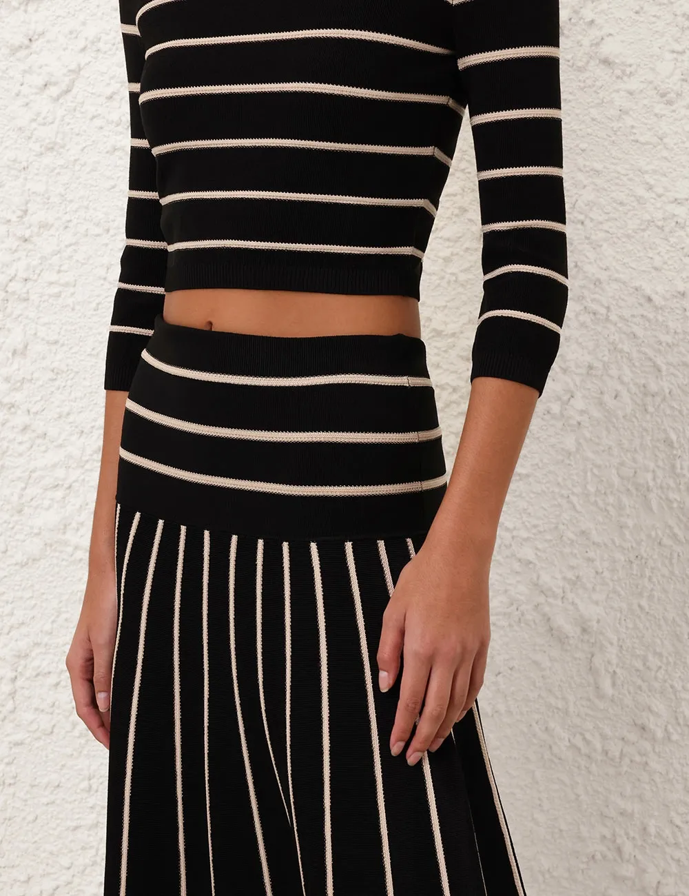 Crush Stripe Midi Skirt